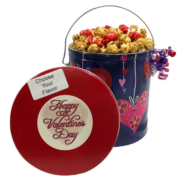 Valentine's Day Popcorn Pail-filled with your choice of any one of our 35 flavors. (approx 14 cups)