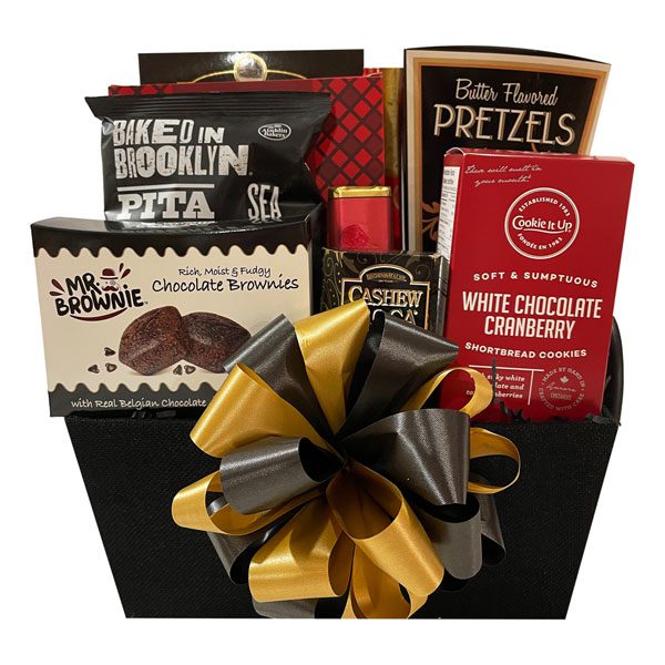 Appreciation Gift Basket-filled with biscotti, wafers, cookies, chocolates, pretzels and shortbread and more.