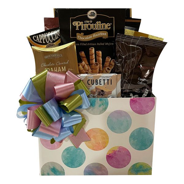 Coffee Tea And Cookies-gourmet coffee, flavored teas, chocolate covered grahams, Pirouline wafers, cappuccino, tea candy