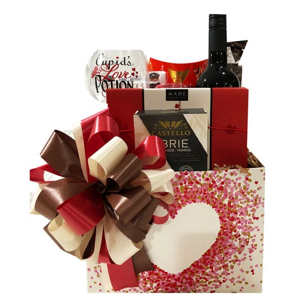 Romance Gift Baskets-with wine, chocolates, smoked salmon and more