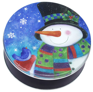 Top Hat Snowman Cookie Tin