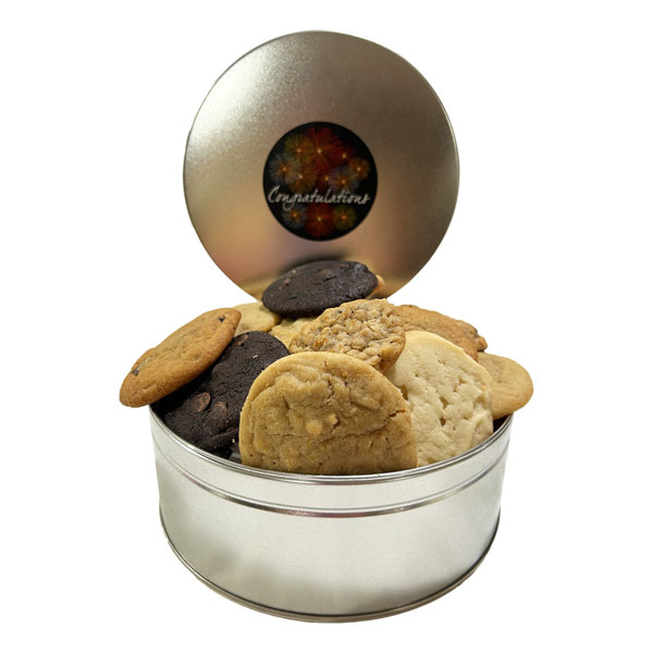 Small Cookie Tin-18 Cookies-Congratulations-6 flavours