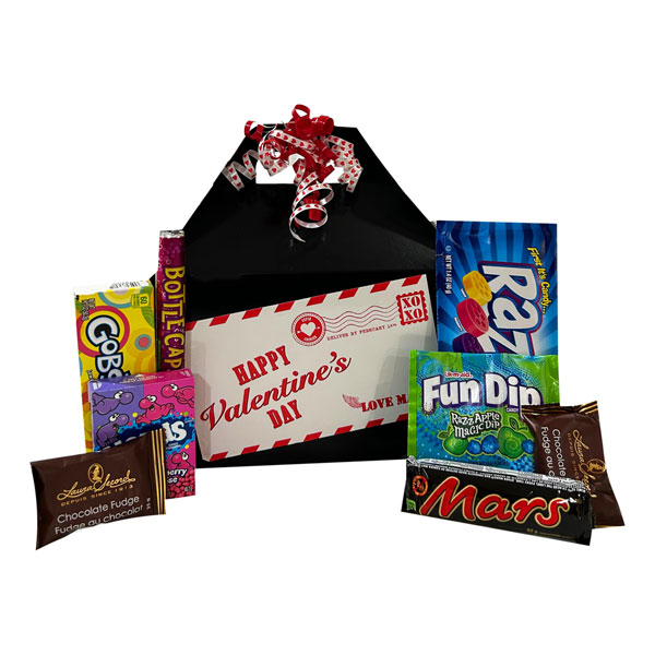 Cupid's Bouinty-Nut Free Gifts filled with nut tree candy and treats For Valentine's Day