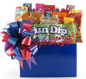 Student Survival Kit-Fundip, Twizzlers, Laffy Taffy, Corn Nuts, Nerds, Mike and Ike, Good and Plenty, Gobstoppbers, Sweetarts