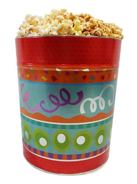 Fiesta Popcorn Tin-Filled with your 3 flavor choices. Approx. 20 cups each flavor, 60 cups total