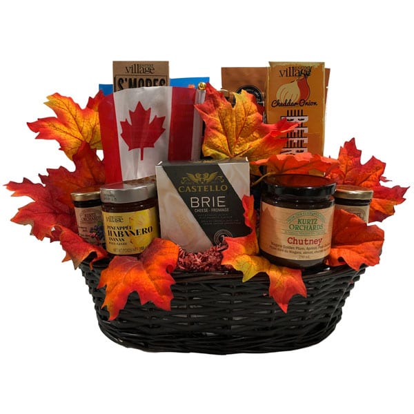 Fruit Of The Land-Gift basket filled with Canadian made products in a beautiful presentation