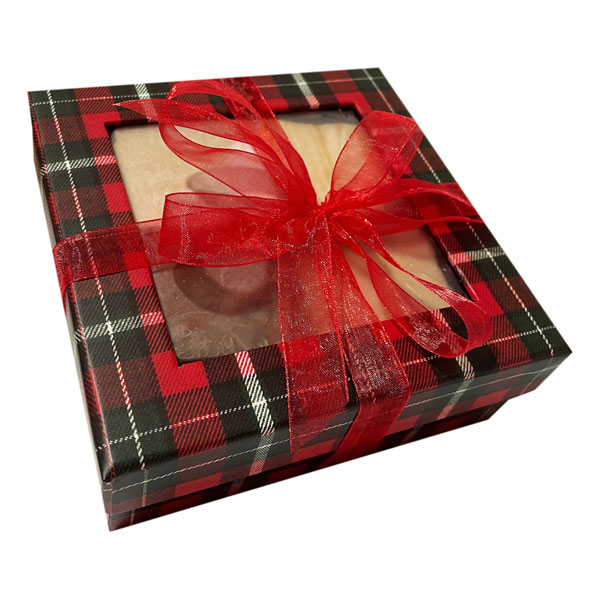 Christmas Fudge Collection-1/4 pound each of our four top flavors (chocolate, penuche, maple and pralines and cream) arranged in a beautiful gift box.
