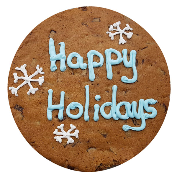 Giant Happy Holidays Chocolate Chunk Cookie (approx 10").