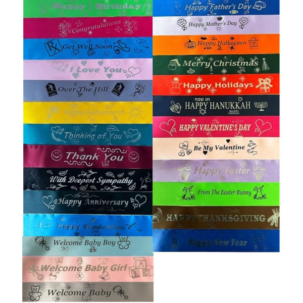 Imprinted Ribbon Samples for Gifts