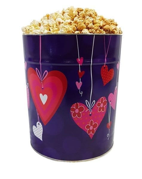 Romance Popcorn Tin-Filled with your 3 flavor choices. Approx. 20 cups each flavor, 60 cups total