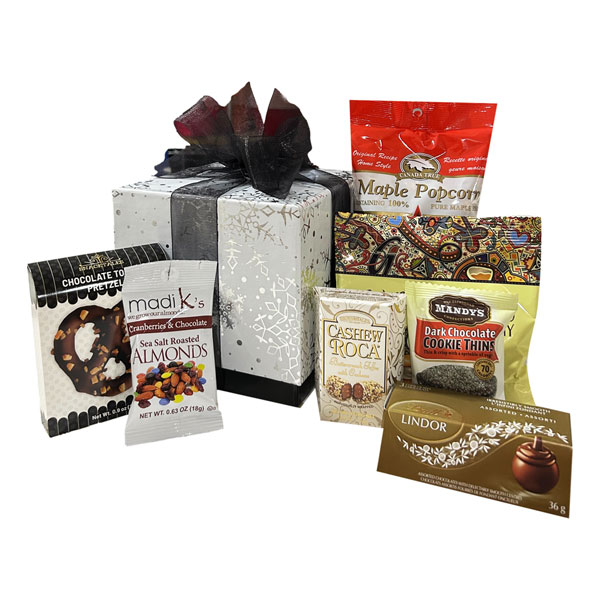 Premium Snowflake-a beautiful keepsake gift box filled with delicious munchies and treats!